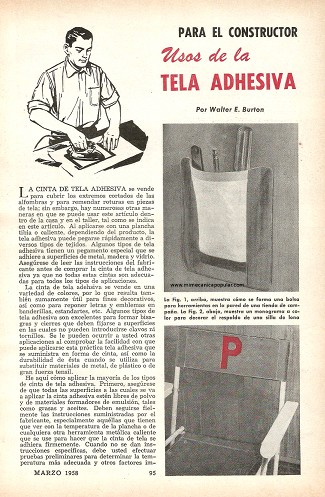 Usos de la tela adhesiva - Marzo 1958