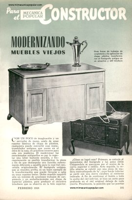 MODERNIZANDO muebles viejos - Febrero 1954