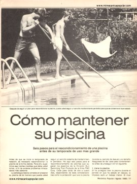 C&oacute;mo mantener su piscina - Agosto 1980