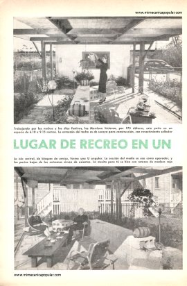 Lugar de recreo en un lote peque&ntilde;o - Junio 1958