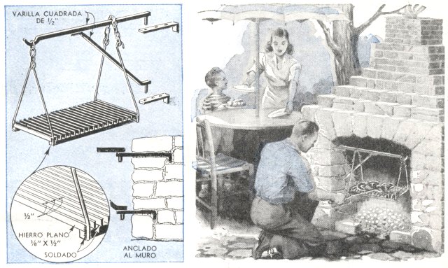 Parrilla de Vaivén Transforma Chimeneas en Asadores - Agosto 1947