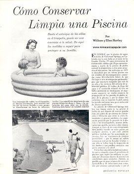 Cómo Conservar Limpia una Piscina - Septiembre 1962