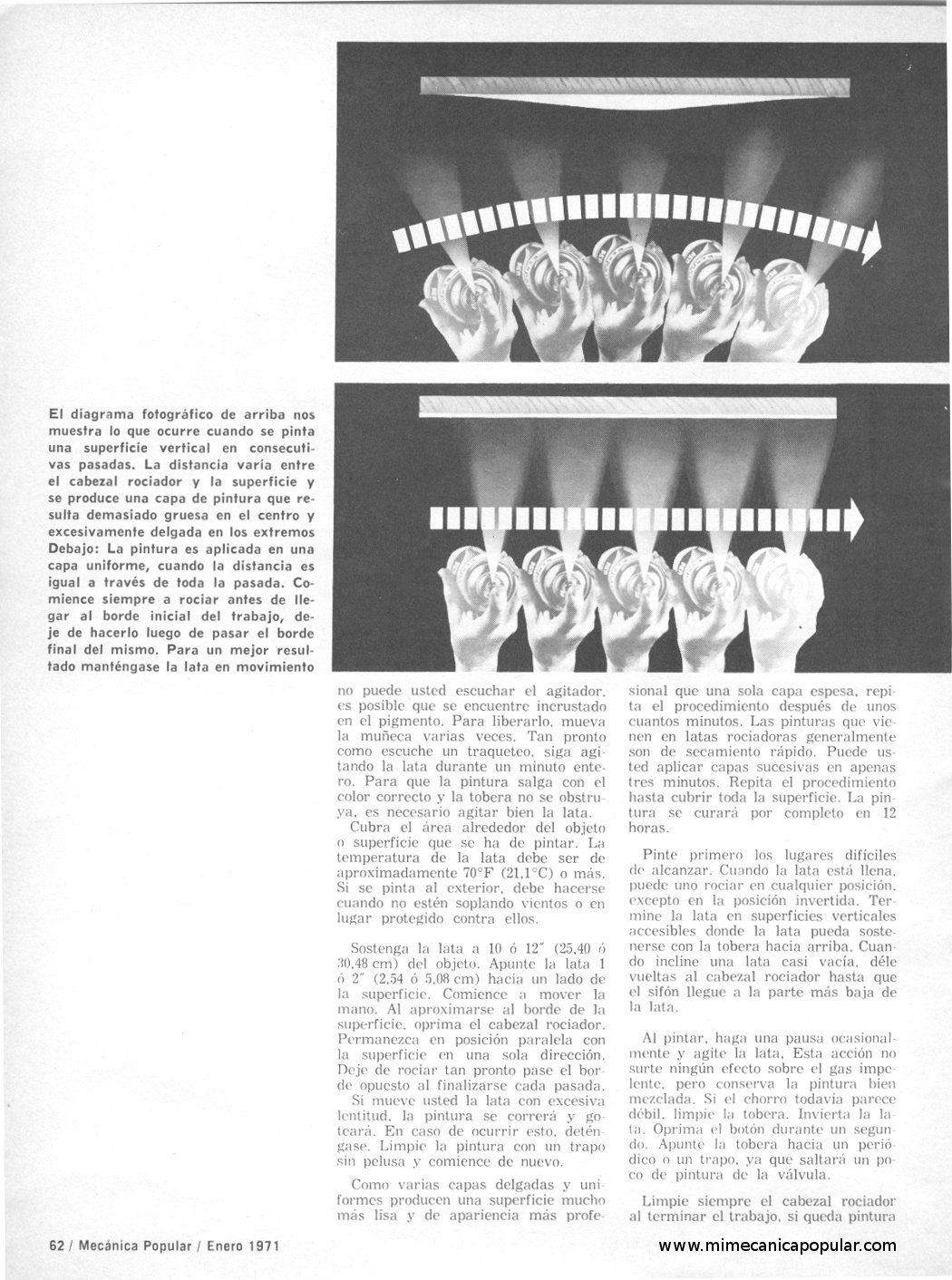 La manera correcta de pintar con latas rociadoras - Enero 1971