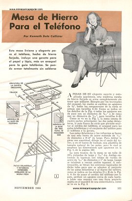 Mesa de Hierro Para el Tel&eacute;fono - Noviembre 1955