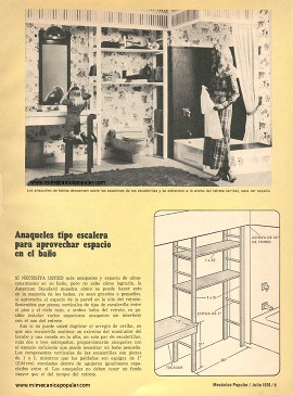 Anaqueles tipo escalera para aprovechar espacio en el ba&ntilde;o - Julio 1976