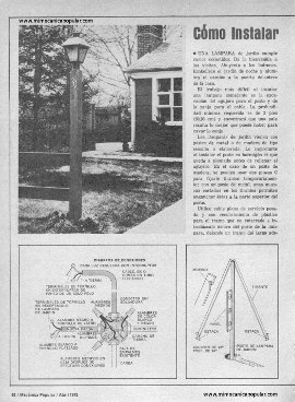 C&oacute;mo Instalar una L&aacute;mpara de Jard&iacute;n - Abril 1975