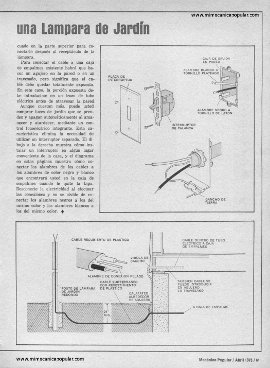 C&oacute;mo Instalar una L&aacute;mpara de Jard&iacute;n - Abril 1975