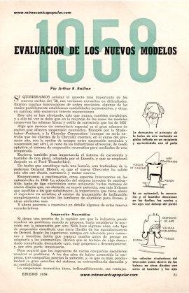 Evaluación de los nuevos modelos 1958 - Enero 1958