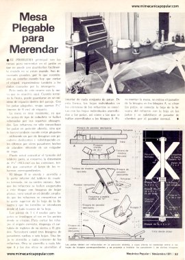Mesa Plegable para Merendar - Noviembre 1971