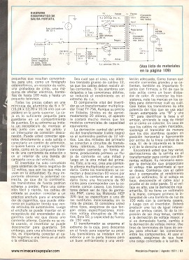 Toma electrónica para su auto o bote -inversor de corriente cc-ca -Agosto 1971
