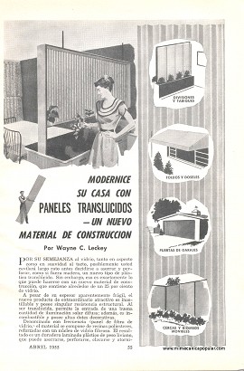 Modernice su casa con paneles translúcidos - Abril 1955