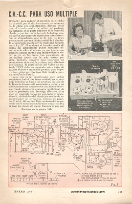 Amplificador Compacto de 4 Bulbos C.A.-C.C. - Enero 1949