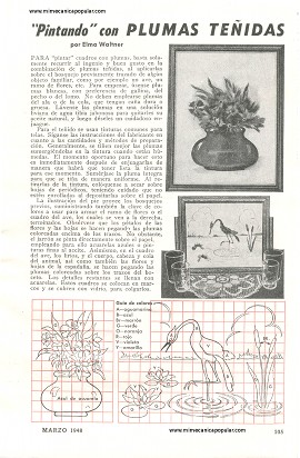 Pintando con Plumas Te&ntilde;idas - Marzo 1948