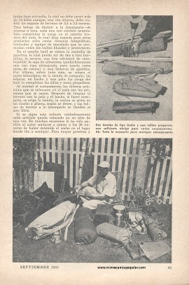 Para el excursionista: Preparativos - Septiembre 1952