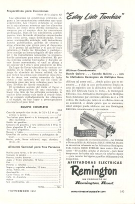 Para el excursionista: Preparativos - Septiembre 1952