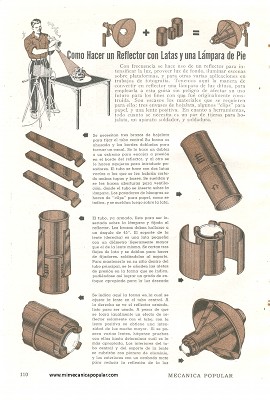 Como Hacer un Reflector con Latas y una Lámpara de Pie - Enero 1948