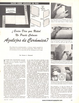 &iquest;Qui&eacute;n Dice que Usted No Puede Colocar Azulejos de Cer&aacute;mica? - Mayo 1964
