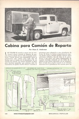 Cabina para Cami&oacute;n de Reparto - Pickup - Septiembre 1958