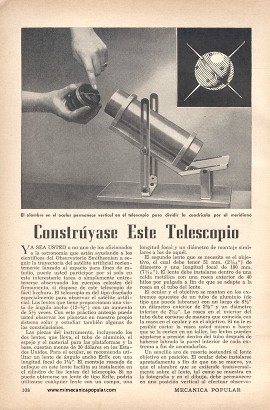 Constr&uacute;yase Este Telescopio - Octubre 1957