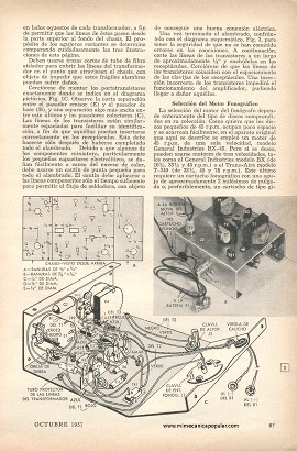 Fonógrafo Portátil Accionado a Batería - Octubre 1957