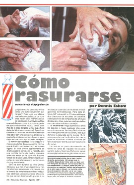 C&oacute;mo Rasurarse - Agosto 1987