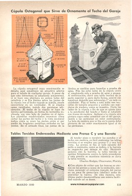 Cúpula octagonal que sirve de ornamento al techo del garaje - Marzo 1950