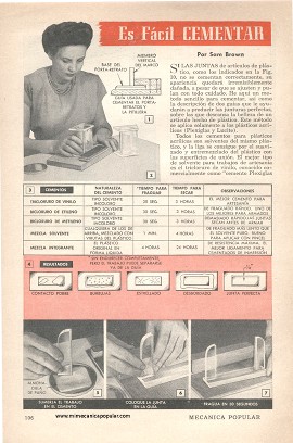Es Fácil Cementar Plásticos - Diciembre 1948