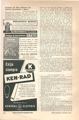 Receptor de gran alcance con bobinas devanadas a mano - Noviembre 1953