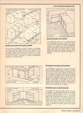 C&oacute;mo Instalar Armario de Cocina - Julio 1974