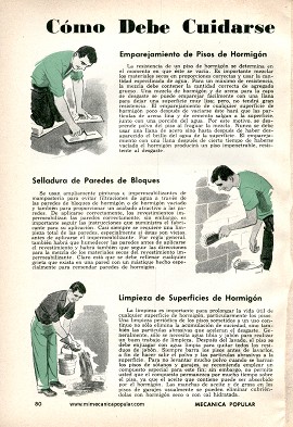 C&oacute;mo Debe Cuidarse el Hormig&oacute;n-Concreto - Enero 1961