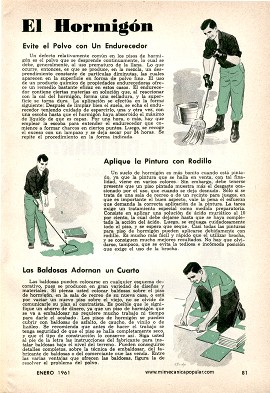 C&oacute;mo Debe Cuidarse el Hormig&oacute;n-Concreto - Enero 1961