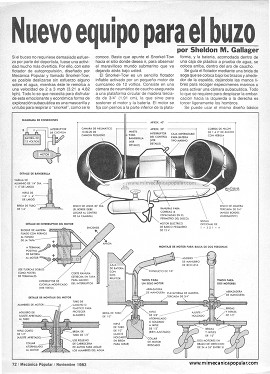 Flotador con motor de propulsi&oacute;n el&eacute;ctrica para el buzo - Noviembre 1983
