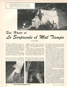 Para el excursionista: Qué hacer si lo sorprende el mal tiempo - Agosto 1964