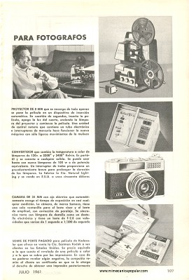 Para el Fotógrafo - Julio 1961