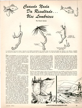 Para el Pescador: Cuando nada da resultado use lombrices - Julio 1964