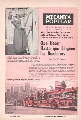 Qu&eacute; Hacer Hasta que Lleguen los Bomberos - Abril 1960