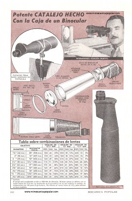 Potente Catalejo Hecho Con la Caja de un Binocular - Agosto 1947