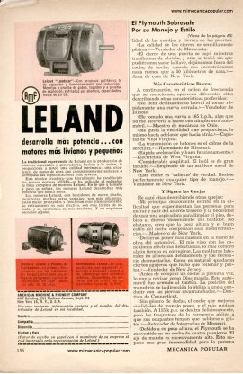 El Plymouth Sobresale por su Manejo y Estilo - Julio 1957