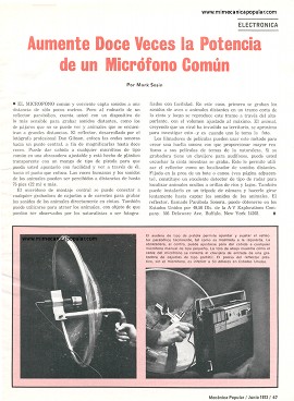Aumente doce veces la potencia de un micr&oacute;fono com&uacute;n - Junio 1972