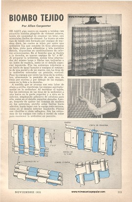 Biombo Tejido - Noviembre 1951