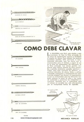 C&oacute;mo Debe Clavar la Fibra Prensada - Diciembre 1961
