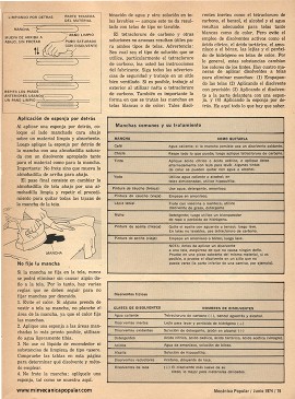 Cómo Quitar Manchas de Casi Cualquier Cosa - Junio 1974
