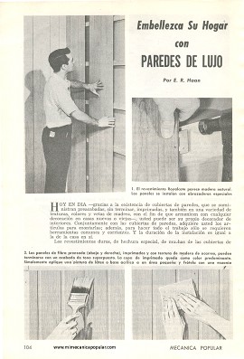 Embellezca Su Hogar con Paredes de Lujo - Noviembre 1961