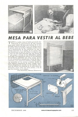 Mesa Para Vestir Al Beb&eacute; - Diciembre 1949