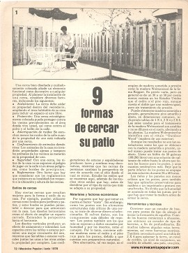9 formas de cercar su patio - Junio 1978