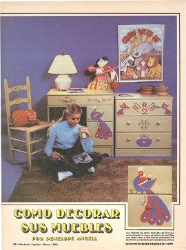 C&oacute;mo Decorar Sus Muebles - Marzo 1980