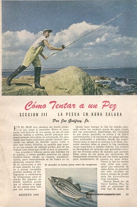 Para el pescador: Cómo Tentar a un Pez - Parte III - Agosto 1949