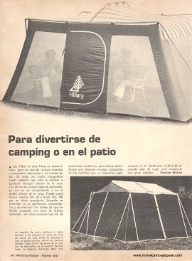 Para divertirse de camping o en el patio - Febrero 1978