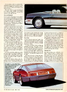 Autos americanos estilo europeo - Abril 1985