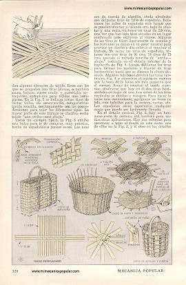 Cestos &uacute;tiles tejidos de materiales r&uacute;sticos - Abril 1948